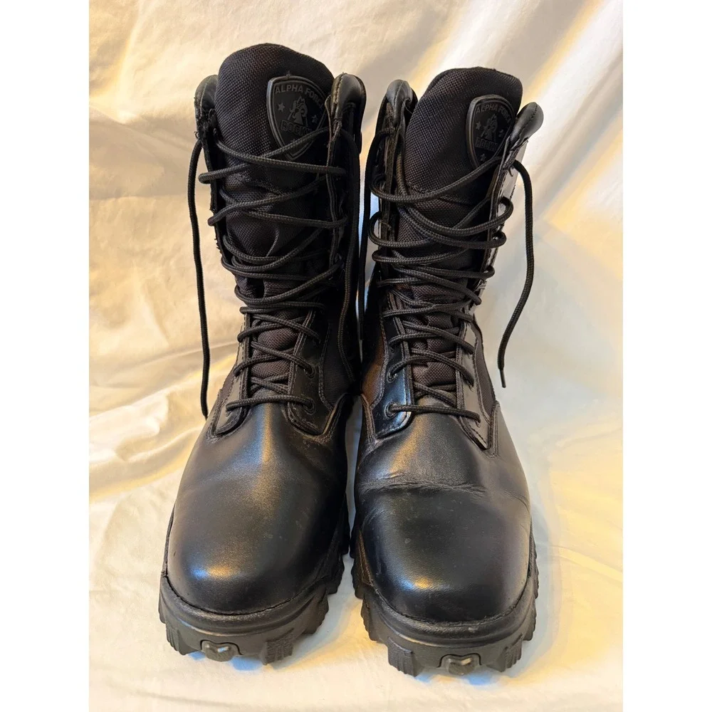 Rocky Alpha Force 8 Inch Waterproof Side Zip Duty Boots Black FQ0002173 Mens 13M